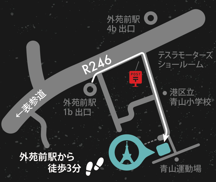 Aoyama Sukoyaka Hoｍpo キッチンカー地図