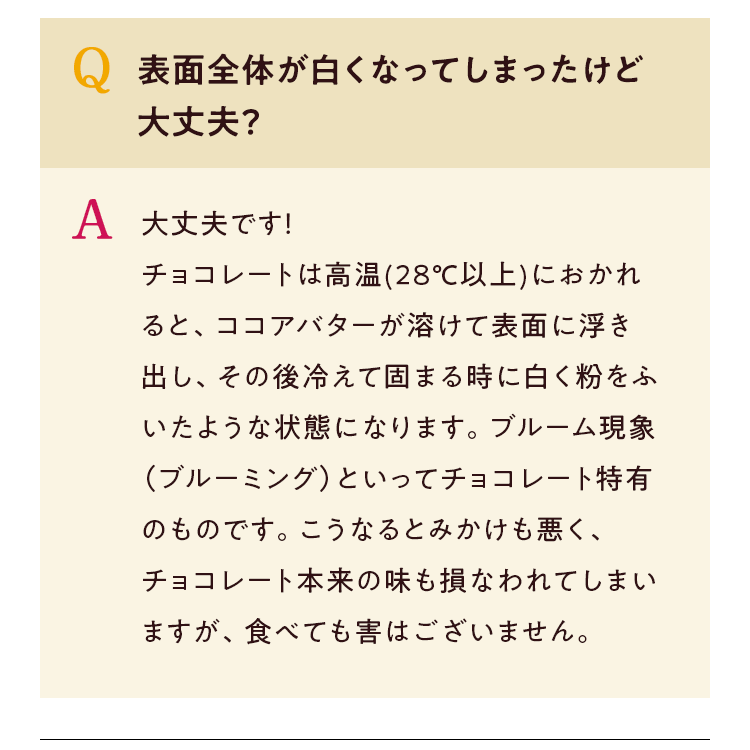 表面全体が白くなってしまったけど大丈夫？
