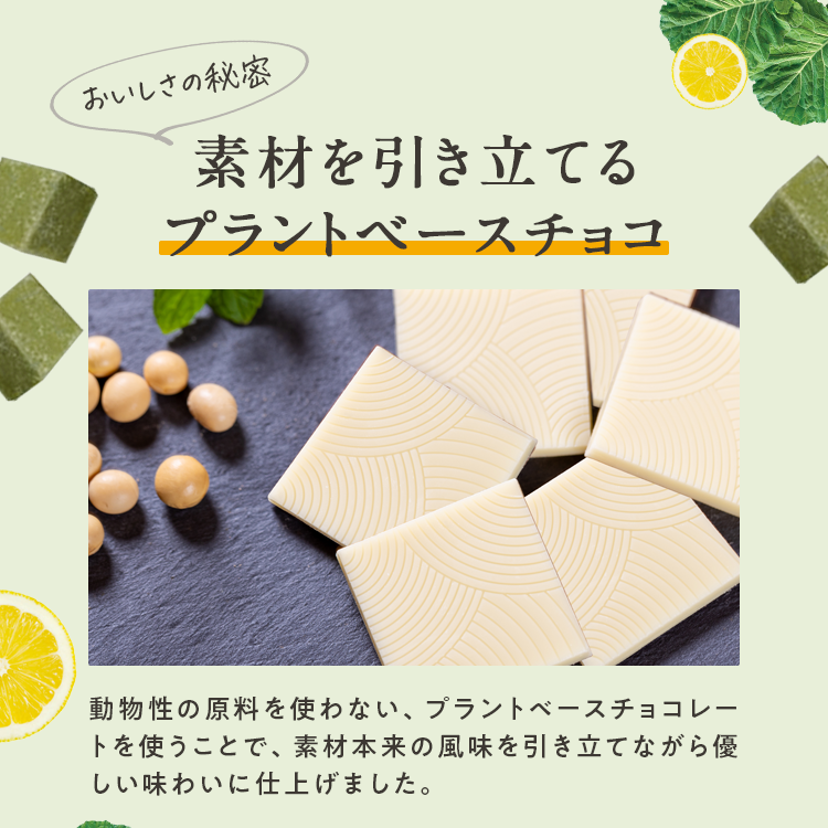 素材を引き立てるプラントベースチョコ