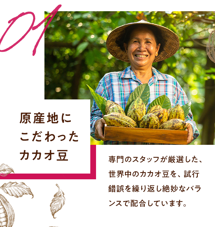 原産地にこだわったカカオ豆