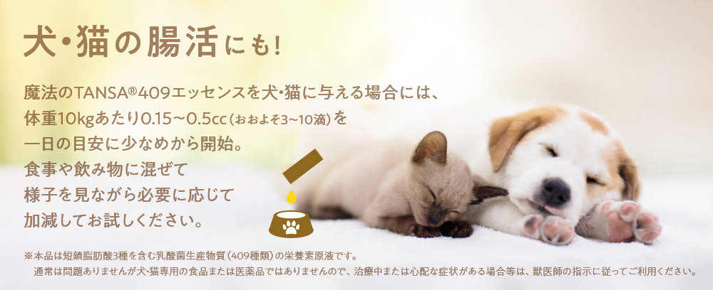 犬・猫の腸活にも魔法のTANSA エッセンス！