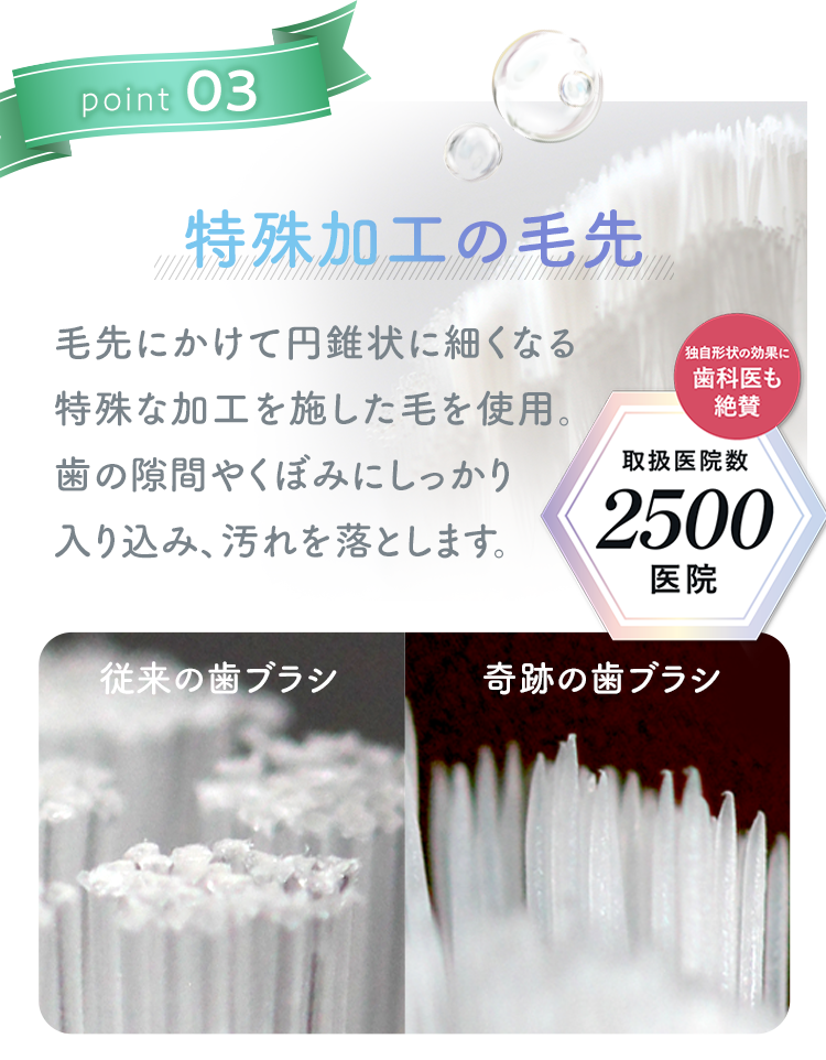 奇跡の歯ブラシ〈パステル〉3本セット