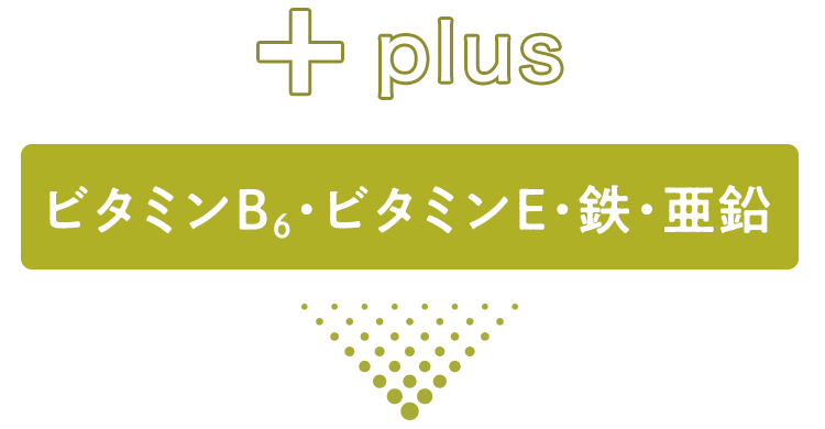 プラス「ビフィズス菌・乳酸菌・食物繊維・ビタミンB6・ビタミンE・鉄・亜鉛」